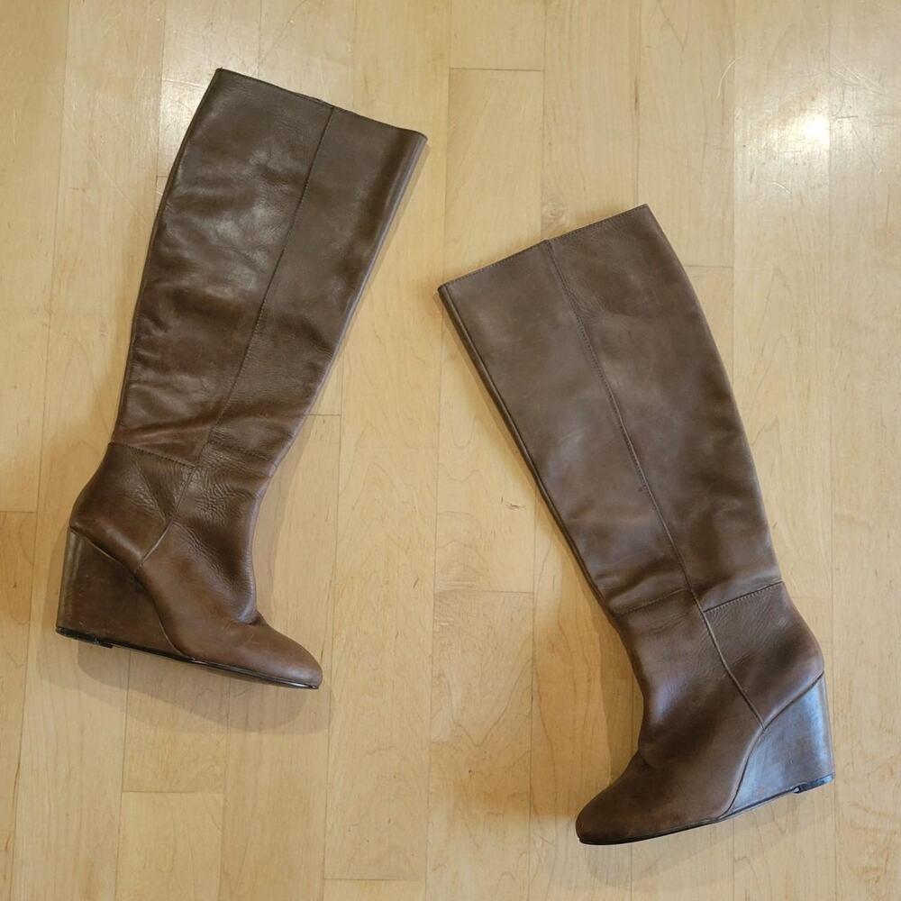 Steven by Steve Madden Ladies Size 7 Knee High Brown Leather Boots